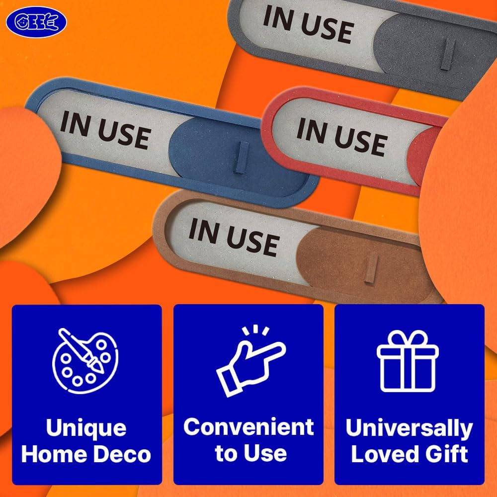 GEEKBEAR In Use Available Slider Door Sign for Home Office - Premium MDF, 7.5 x 2.2 in (Gray)