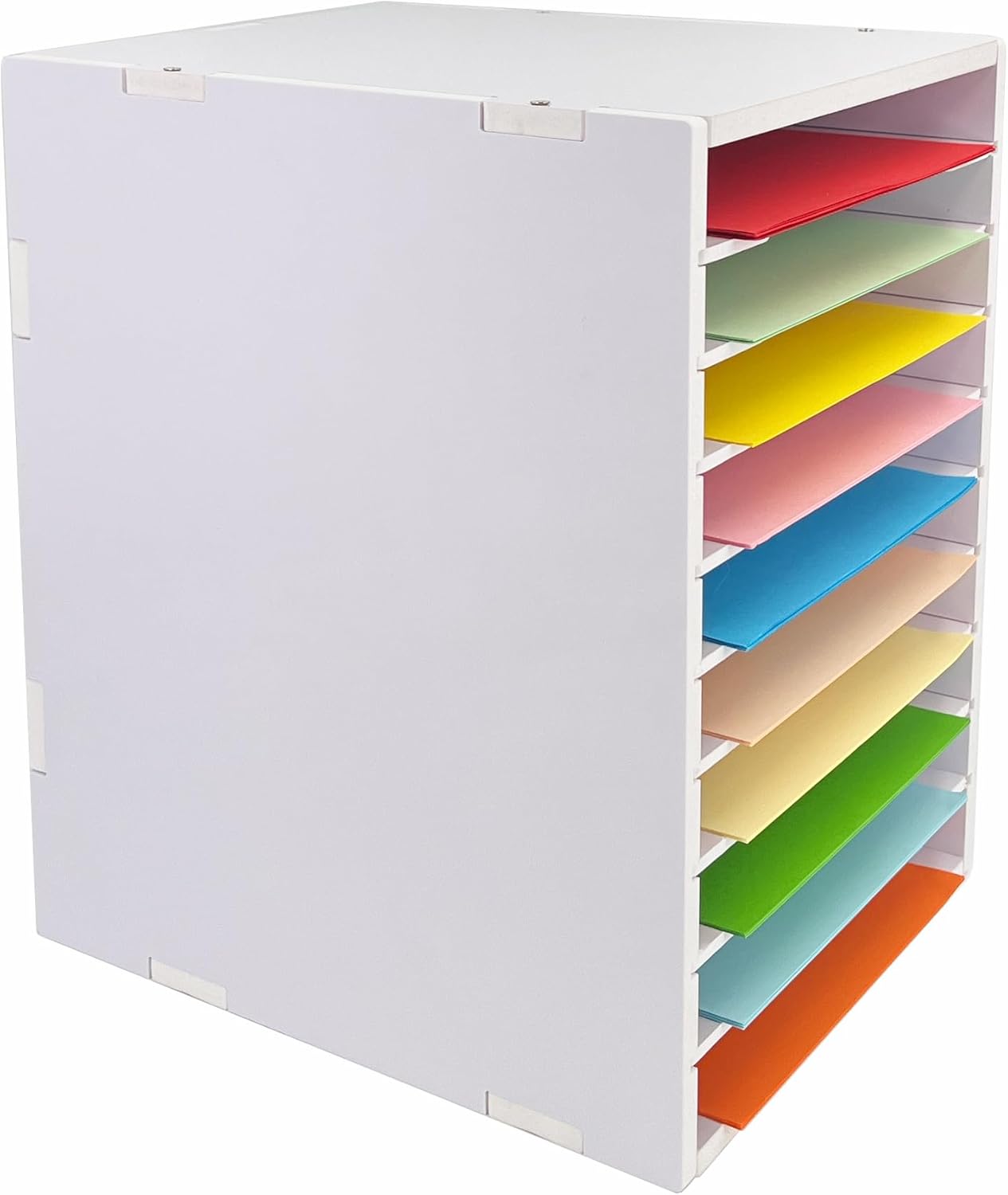 10-Tier File Sorter Organizer for Desk, Desktop Organizer with Adjustable Lettry Tray, Paper Sorter for Office School Home (White)
