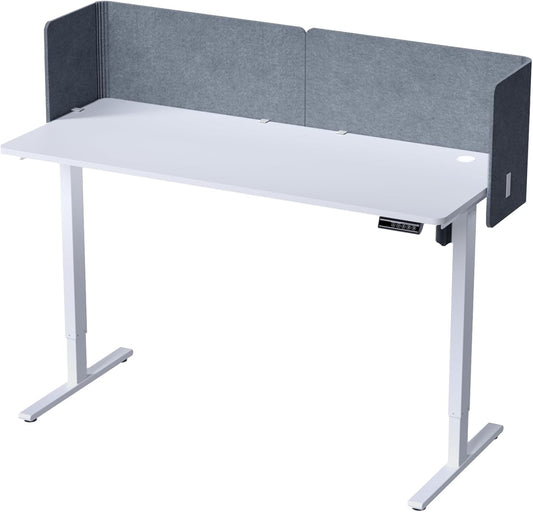 2-in-1 Adjustable Desktop & Under Desk Privacy Panel - 2PCS L-Shaped Acoustic Desk Divider That Reduce Noise and Visual Distractions, for Home Office Classroom (Grey, 47.2" x 17.7")