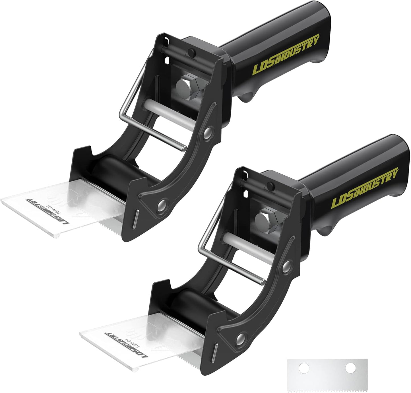 2 Pcs Rapid-Replace Packing Tape Dispenser Guns with Extra Blade, 2IN(50mm) Lightweight Ergonomic Industrial Handheld Heavy Duty Tape Cutter for Carton, Packaging and Box Sealing Black