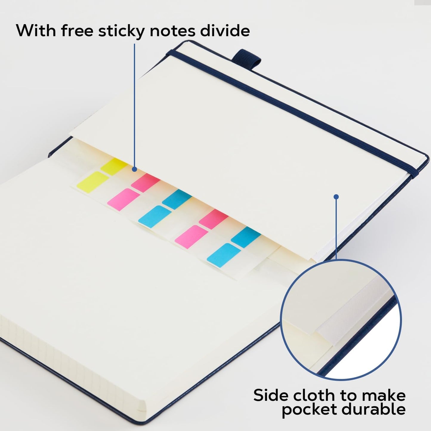 Hardcover Lined Notebook Journal for Writing, 320 Pages Leather Thick College Ruled Notebook Journal with 100GSM Paper, A5 (5.7'' X 8.4'') Daily Journal for Women Men Work Organization, Black