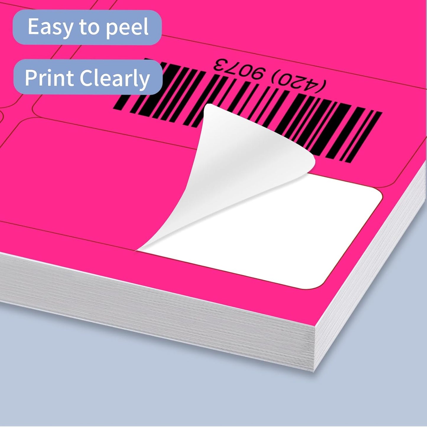 2" x 4" Neon Colored Labels Stickers Fluorescent Bright Neon Color Address Labels for Laser/Inkjet Printer, Permanent Adhesive- 600 Pcs/ 4Colors