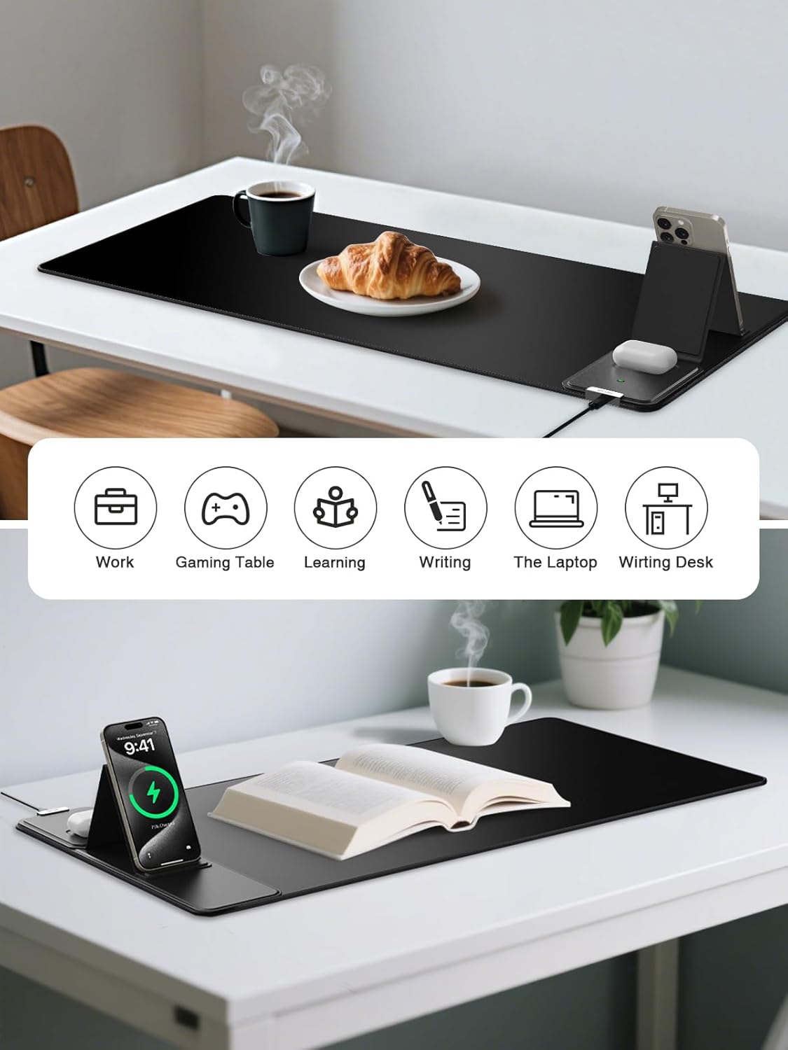 Mouse Pad, Office Desk Mat, Large Gaming Mousepad with Superior Micro-Weave Cloth, XXL Desk Pad with Stitched Edges, Non-Slip, Waterproof Writing Keyboard Pad for Gamer, Laptop, Work & Home