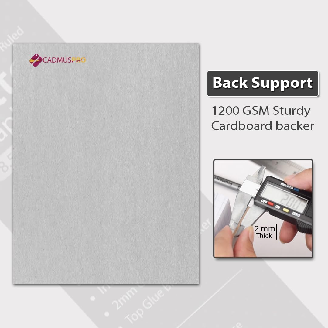 Graph Paper Pads 8.5" x 11", 1/4 Inch Quad Ruled, 80 GSM Thick Graphing Paper, 50 Sheets, Math Notebook for students, Engineering Pad & Blueprint Drafting Paper, Architecture Sketch