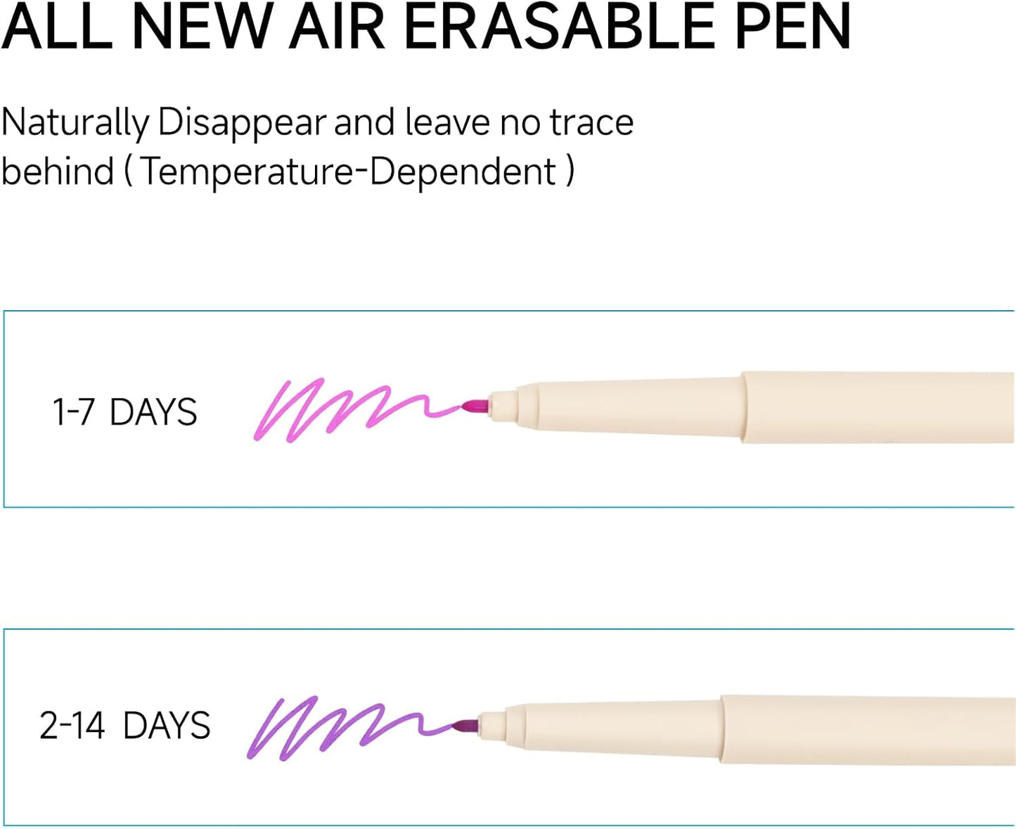 New Purple Air Erasable Marker for Fabric, Disappearing Ink Pen (2-14 Days), Embroidery and Sewing Tool, Air Soluble Marking Pen for Quilting, DIY Crafts