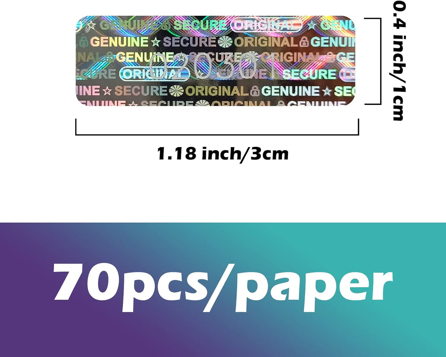 180pcs Tamper Proof Hologram Stickers Security Seal Genuine Warranty Void Label Tamper evident Seal Unique Serial Number (1.2x0.4inch)