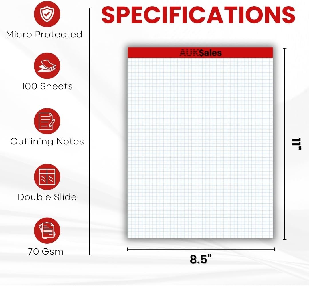 Graph Paper Pad Multisize (3, 8.5" x 11")