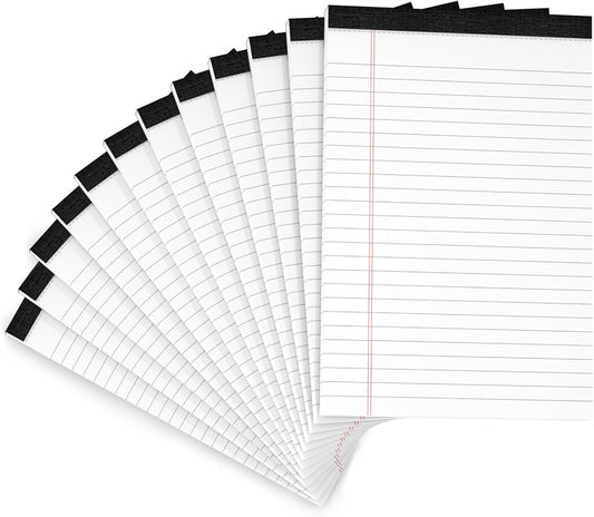 12 Pack Note Pads 5x8 Small Legal Pads White Notepads 5x8 Inch 80 GSM Paper Pads With 30 Sheets Per Notepad Small Writing Pads Notebook for Work White Lined Note Pads Small Legal Notepads for School