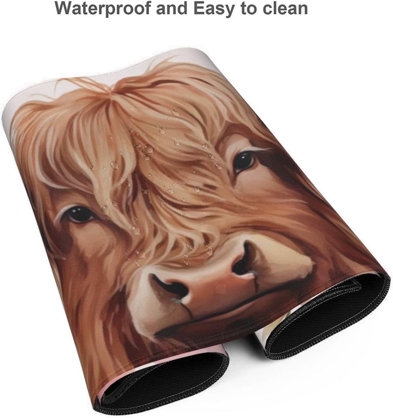 35.4 x 15.7 in, Waterproof XXL Large Mouse Pad for Desk, Extended Keyboard Mouse Mat for Computer Office, Big Laptop Mouse pad, Gaming Pc-Highland Cow Pink Floral