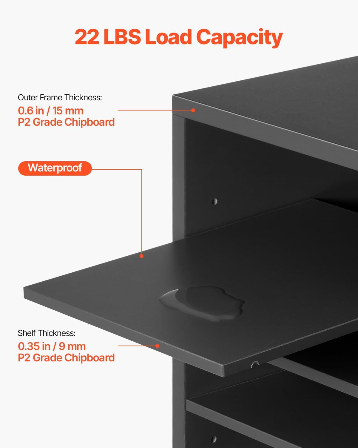 VEVOR Literature Organizer, 36 Compartments Office Mailbox with Adjustable Shelves, Wooden Mailbox Sorter Medium Density Fiberboard Office Home Classroom Storage for Files, Documents, Papers, Grey