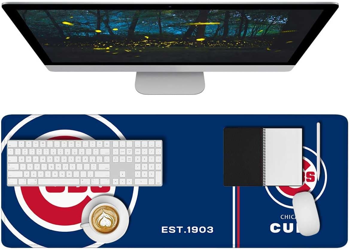 Generic Baseball Mouse Pad Extended Large Gaming Desk Pad 31.5 x 11.8 Inch, XL Mousepad Topographic Mouse Pad with Anti-Slip Rubber Base for Chicago Home Office