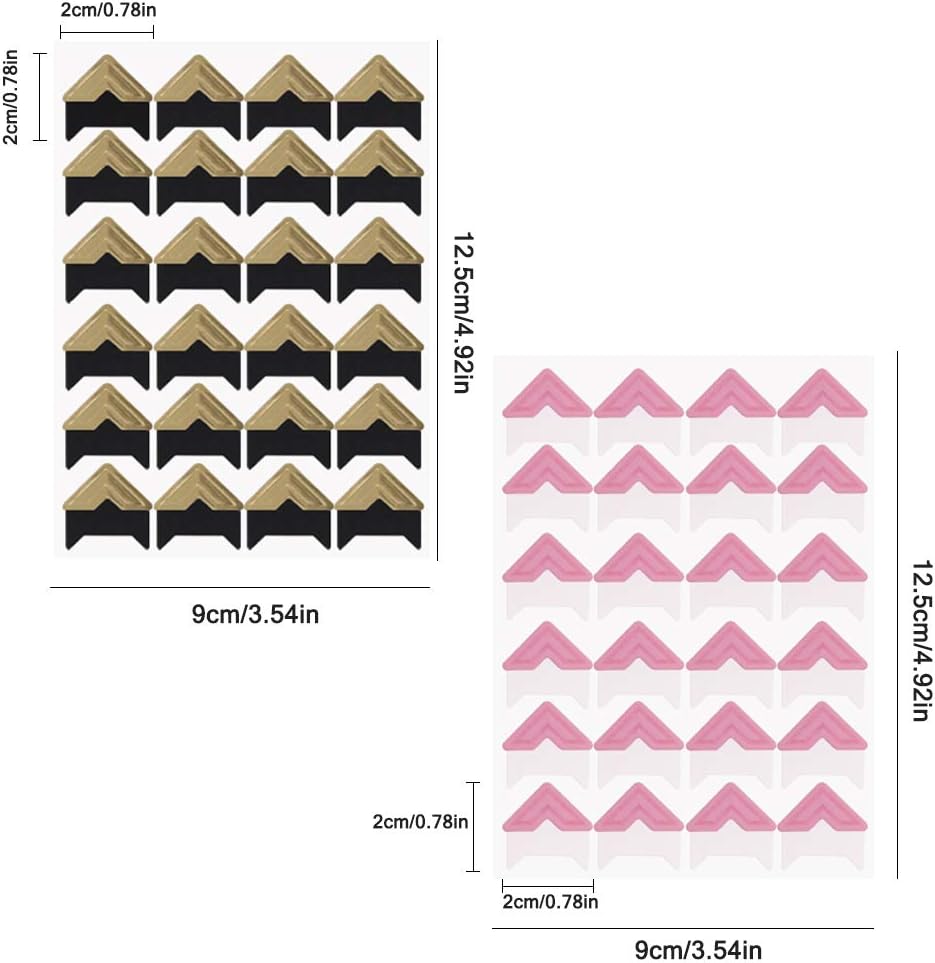 15 Sheets Photo Mounting Corners, FineGood Self Adhesive Paper Picture Sticker for DIY Scrapbook Album Diary Personal Organizer Notebook - 14 Colors