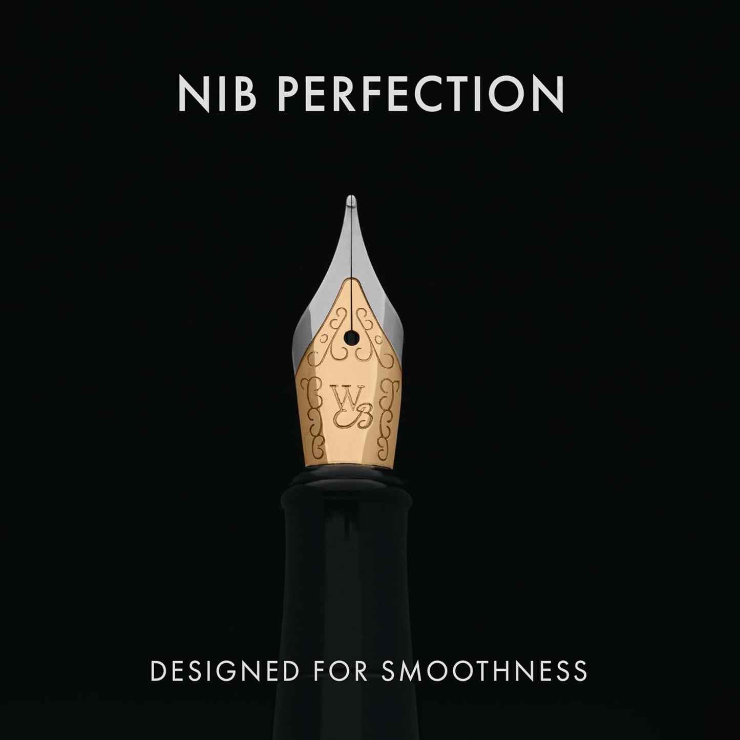 Wordsworth & Black Fountain Pen Set, 18K Gilded Medium Nib, Includes 24 Pack Ink Cartridges, Ink Refill Converter & Gift Pouch, Gold Finish, Calligraphy, [Crimson Red], Perfect for Men & Women