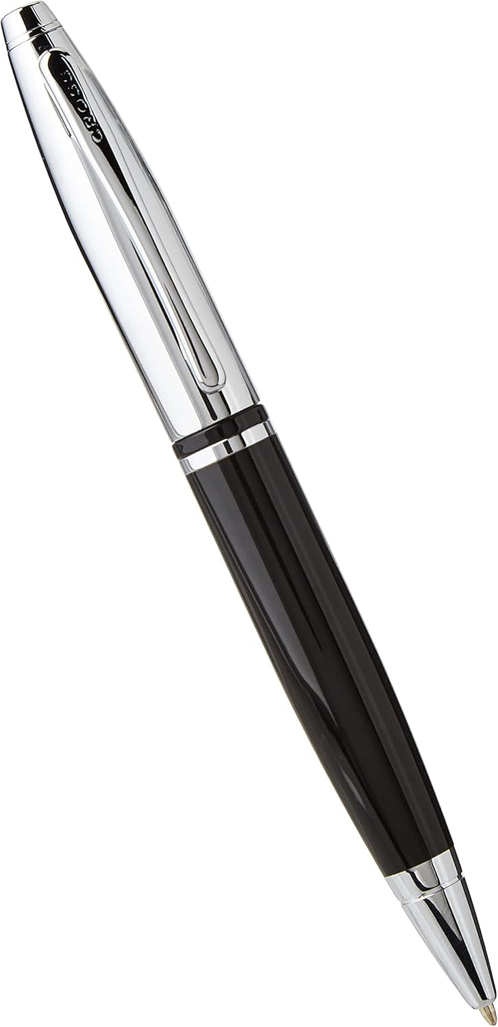 Cross Calais Refillable Ballpoint Pen, Medium Ballpen, Includes Premium Gift Box - Chrome/Black