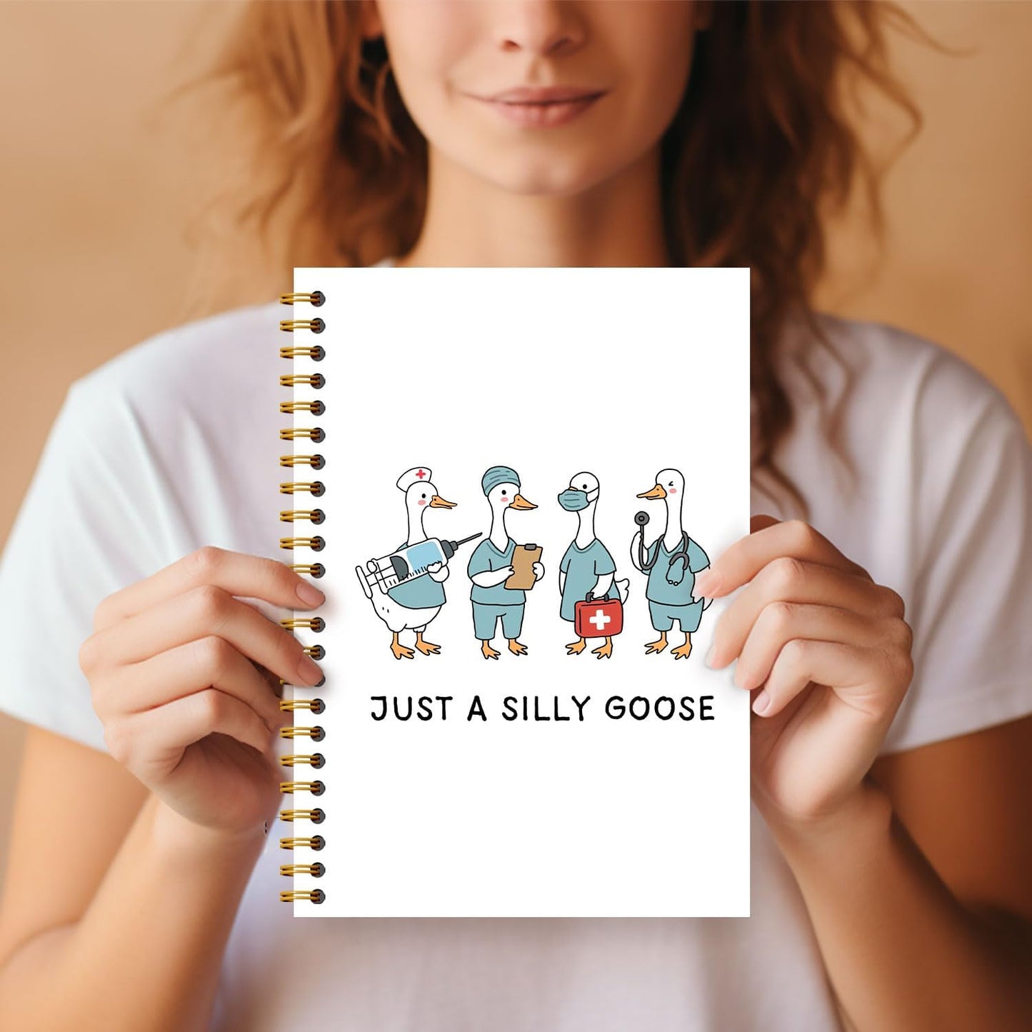 Guymn Goose Doctor Nurse Notebook Journal, Medical Journal, Nurse Doctor Appreciation Gifts, Goose Lover Gifts, Medical Staff Hardcover Spiral Notebook 5.5x8.3 Inch