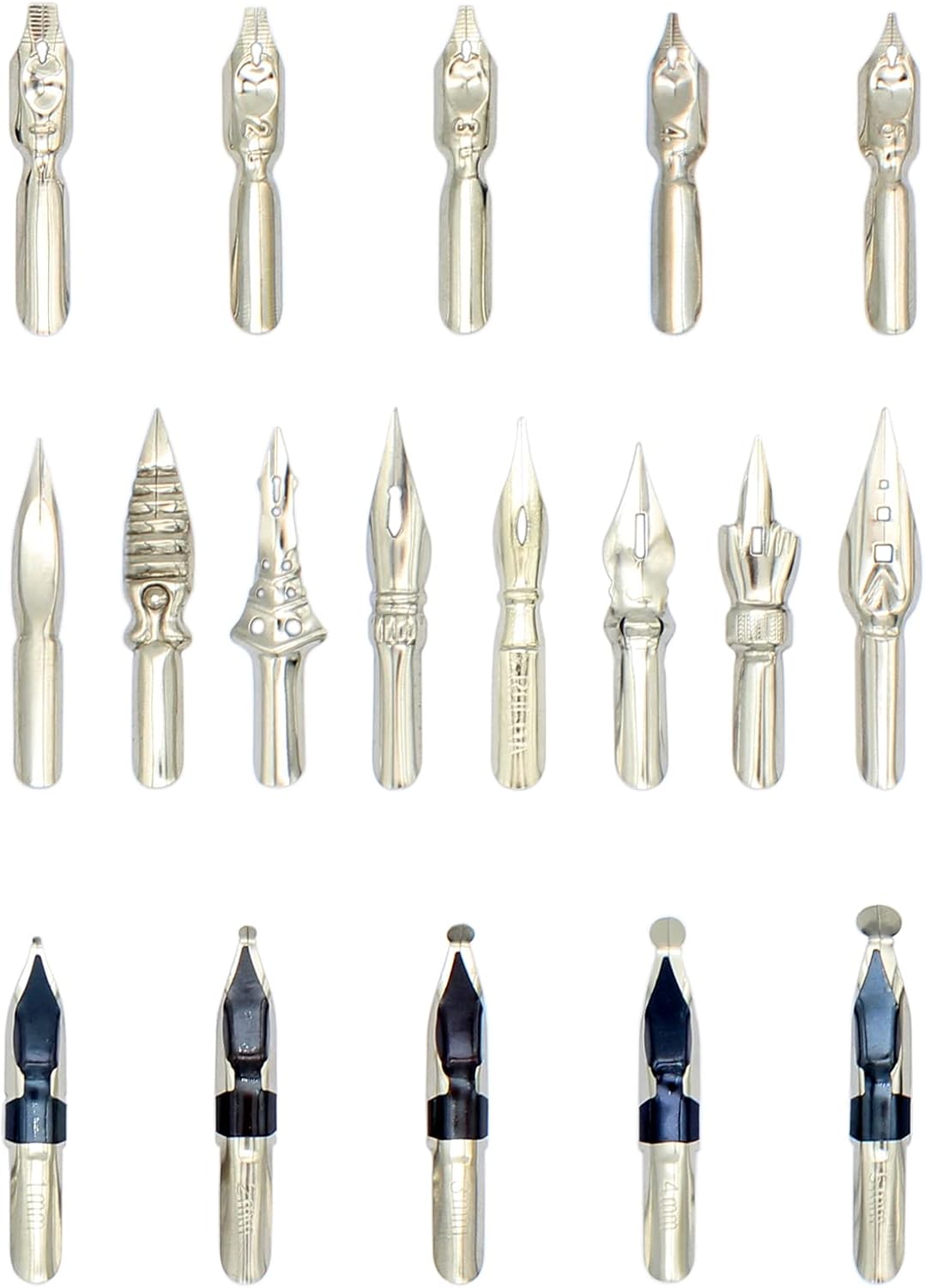 Gullor A Bunch of Nibs for Comic Dip Pen, Assorted Calligraphy Dip Pen Nibs, Various Sizes and Shapes, 18 Nibs in Box