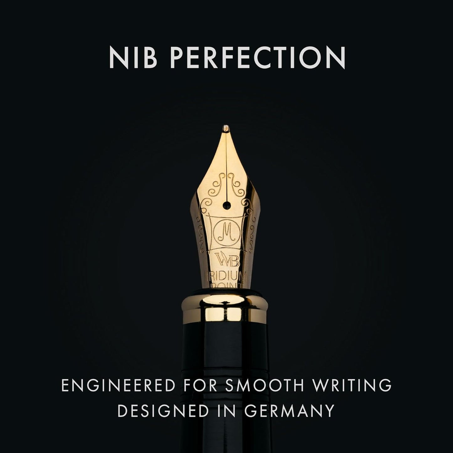 Wordsworth & Black Primori Fountain Pen Set [Green Gold]; Medium Nib, Gift Case, 24 Ink Cartridges, Refill Converter, Manual; Journaling, Calligraphy, Smooth Writing Pens; Left and Right Handed