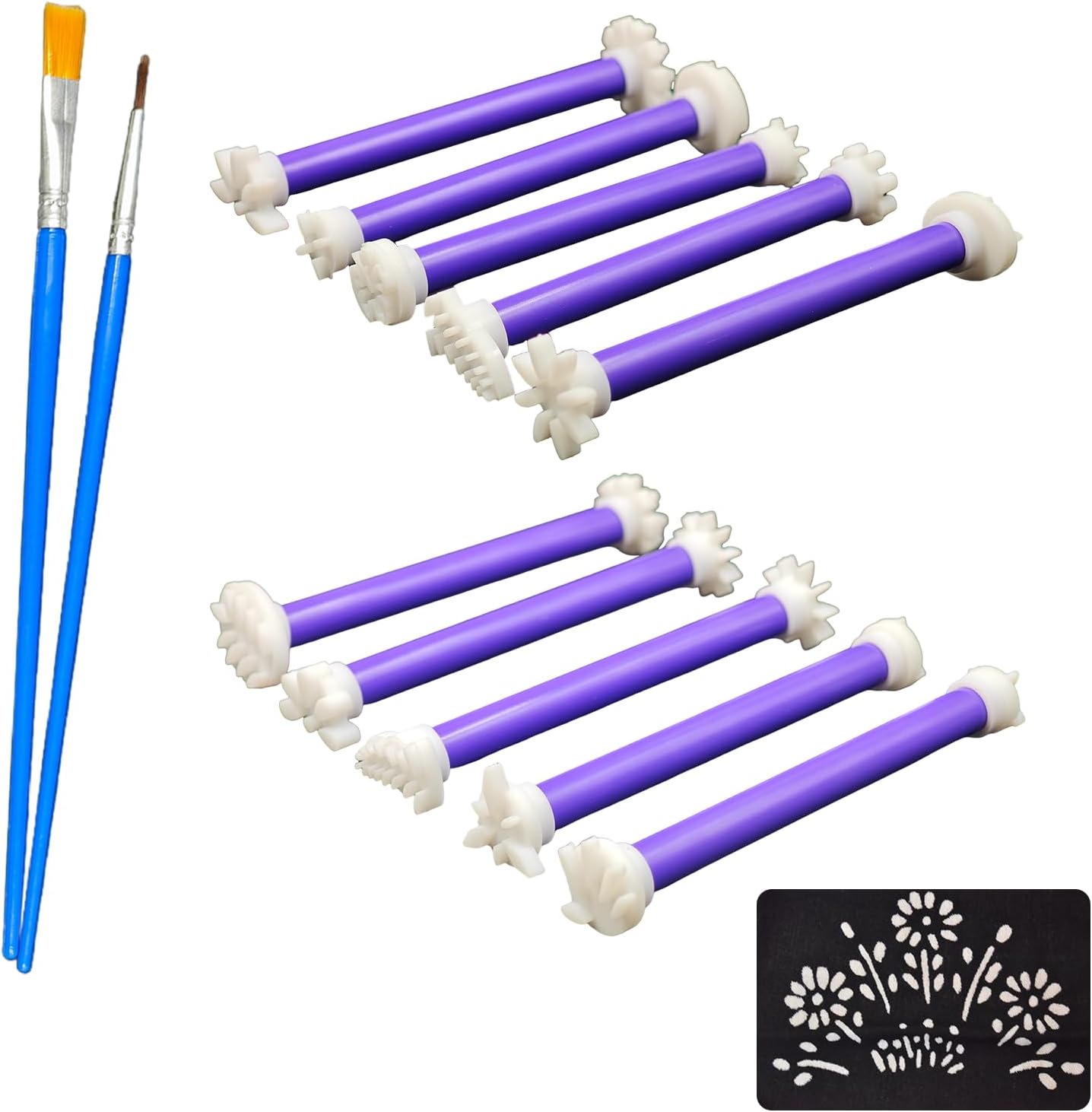 12 Pack Flower Petal Dotting Tools Set, Mandala Dot Art Tools for Rocks Painting, Ceramic & Glass, Includes 20 Different Embossing Tips for DIY Nail Art, Decorating Cakes and Cookies