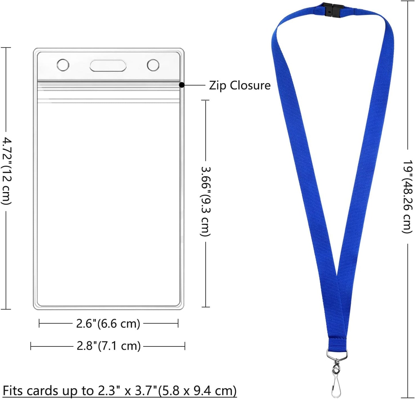 12 Pack Rainbow Breakaway Lanyards with Waterproof Badge Holders, Metal Hook, Polyester Neck Straps for ID Cards, Events, Office, and Schools