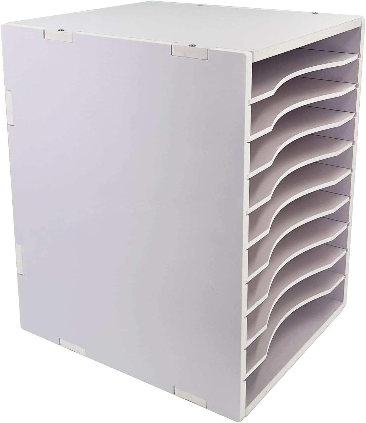 10-Tier File Sorter Organizer for Desk, Desktop Organizer with Adjustable Lettry Tray, Paper Sorter for Office School Home (White)