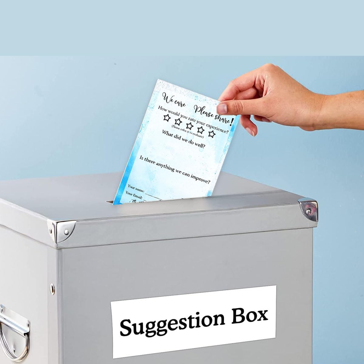 Generic 100 Suggestion Box Cards Comment Cards 4x6 Inch Blank Suggestion Forms for Customer Feedback, Comment, Improvement for Small Businesses Supplies, Restaurants, Church, School