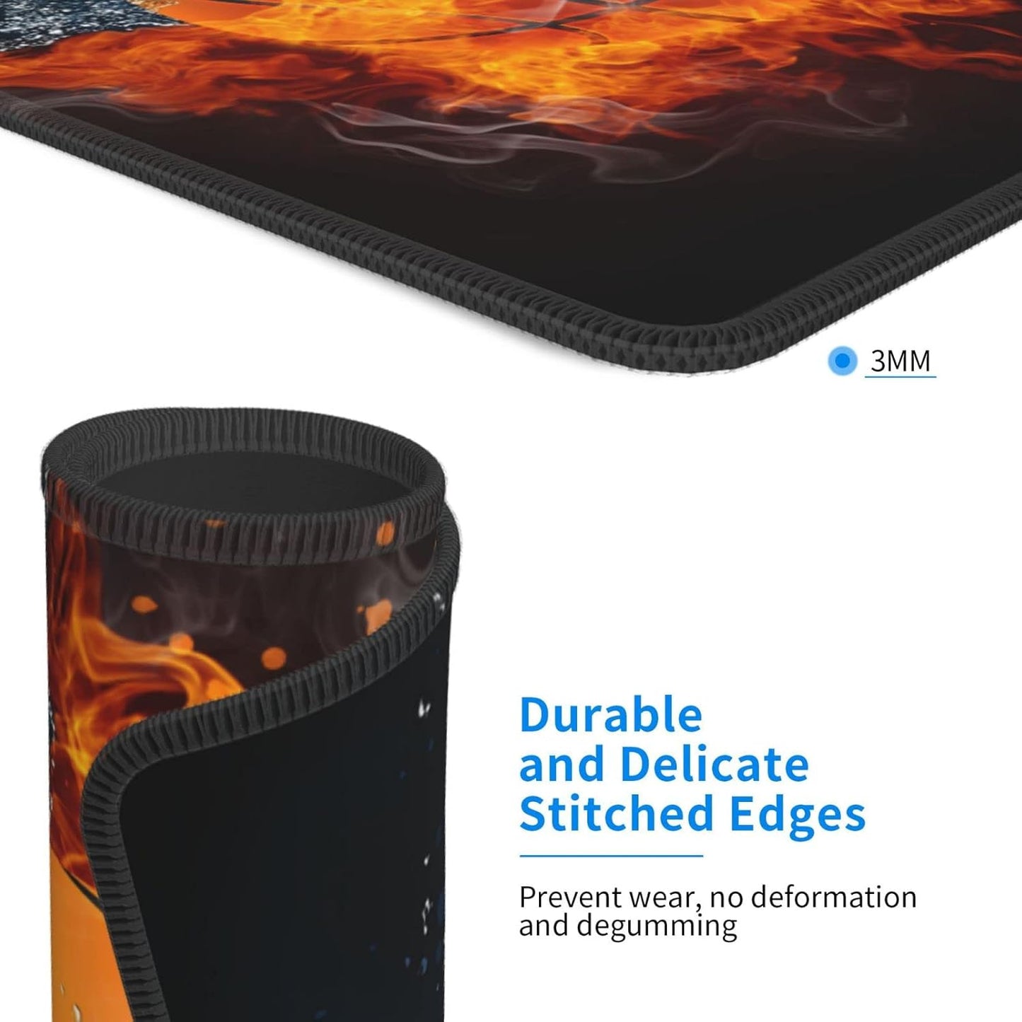 Sports-Themed Basketball Mouse Pad for Boys Teen Men, Washable Gaming Mouse Pads for Office Home Computer Laptop Desk 10"x12" Non-Slip Rubber Base Mousepad with Stitched Edge