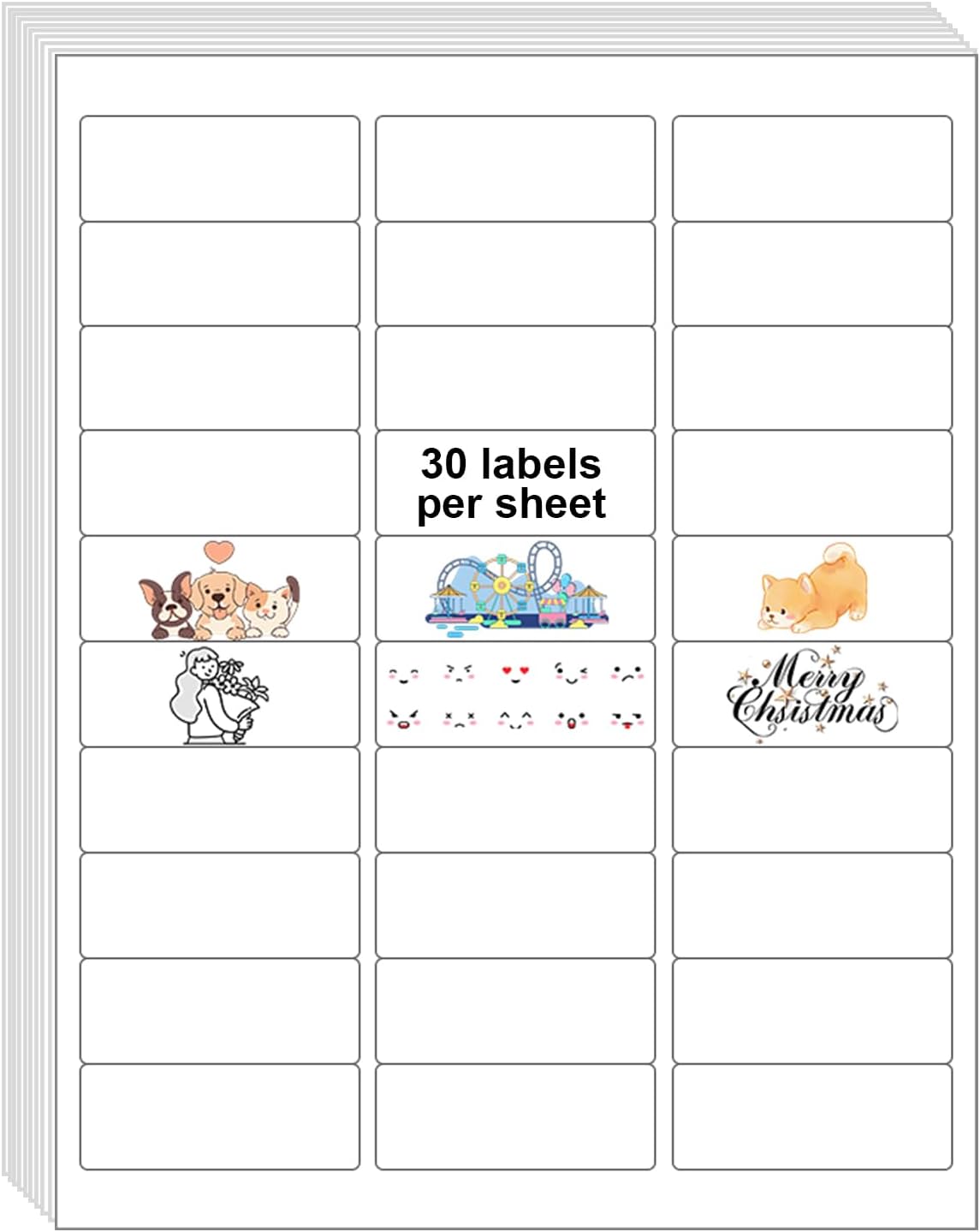 1" x 2-5/8" Shipping Return Address Labels for Laser Inkjet Printer, 30 UP Labels for Amazon FBA, White Blank Mailing Stickers (50 Sheet / 1500 pcs)