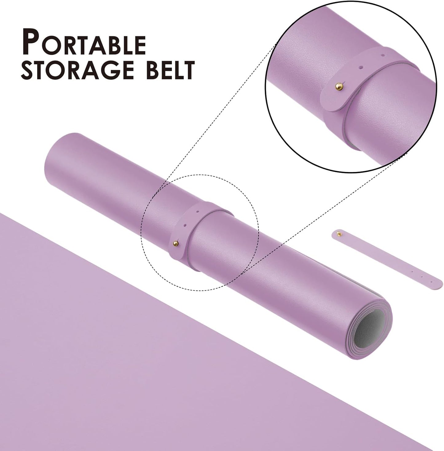 Compact Leather Desk Mat - Small Non-Slip PU Desk Pad for Office and Home - Desk Organization and Accessories - Ideal for Large Mouse Pad and Small Desk Mats on Top of Desks (Purple,23.6"x 11.8")