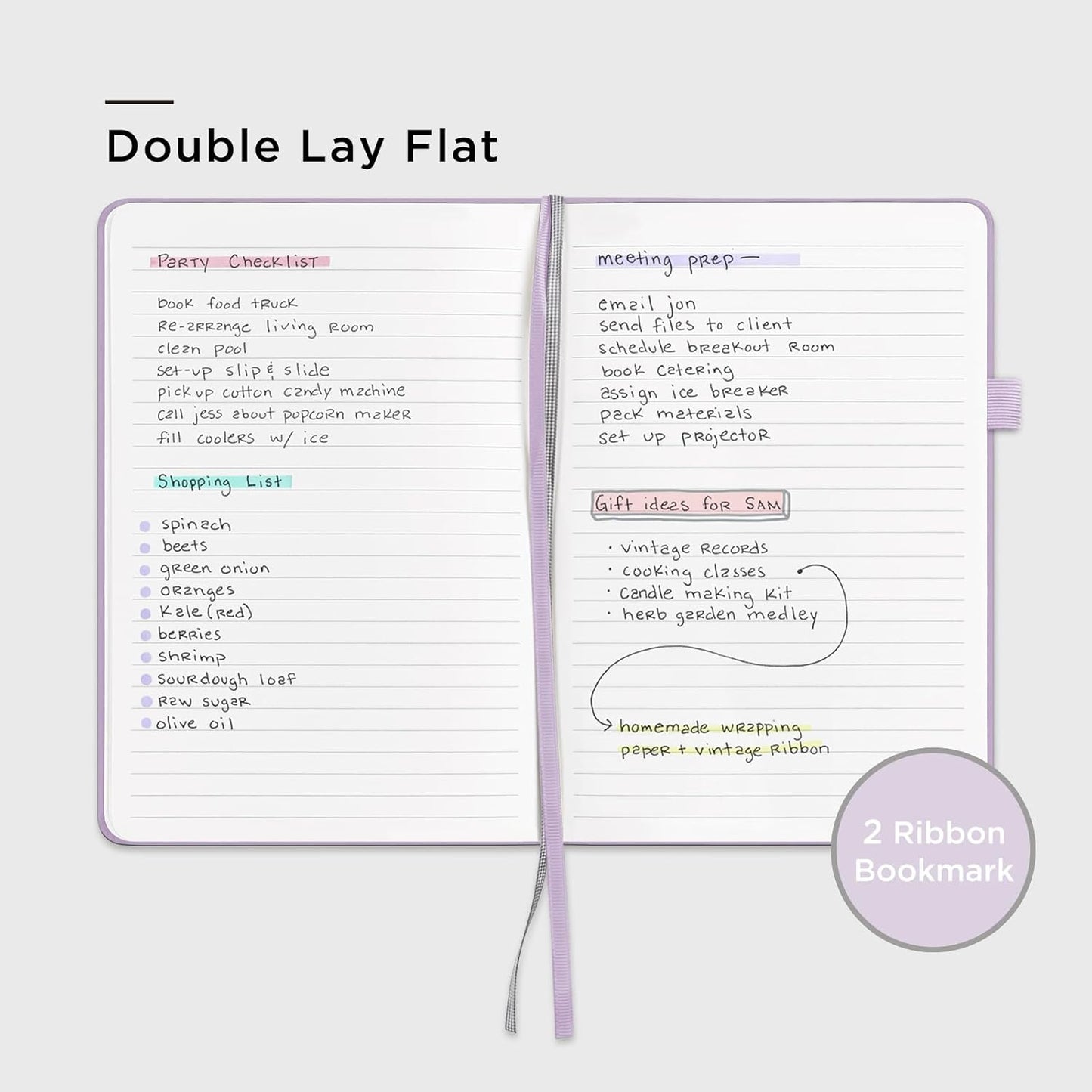 &And Per Se Lined Journal Notebook (5 Packs), 160 Pages, A5 5.7 x 8 inches College Ruled Thick Paper Notebook Journals for Writing, Hardcover Notebooks for Women Men Office School (Lavender)