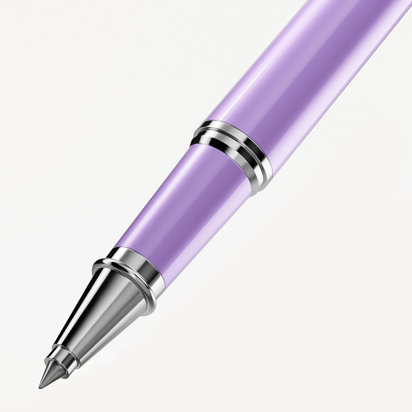 Scriveiner Lavender Rollerball Pen - Stunning Luxury Pen With Chrome Finish, Schmidt Ink Refill, Best Roller Ball Gift Set for Men & Women, Professional, Executive Office, Nice Pens