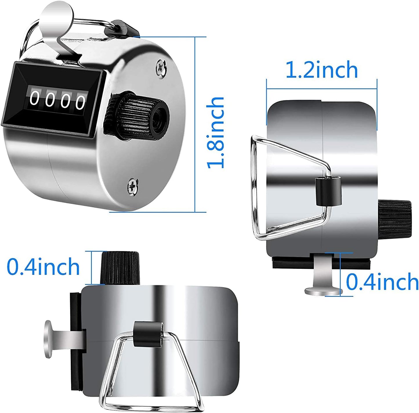 FEBSNOW Handheld Tally Counter Clicker 4 Digital Number Click Counter for School Event Golf Sports Office Stadium