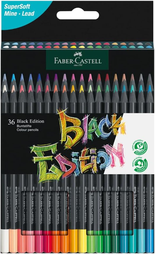 Faber-Castell Black Edition Colored Pencils: 36 Classic