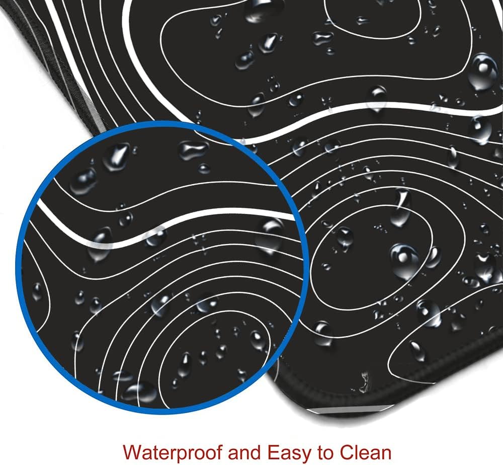 Hokafenle Large Gaming Mouse Pad, XL Extended Desk Keyboard Mouse Mat with Stitched Edge, Black Line Non-Slip Computer Mousepad for Office Laptop, 31.5x11.8inch