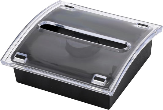 1 Pcs Pop Up Sticky Note Dispenser Sticky Note Holder Pop Up Note Dispenser Transparent Top for 3 x 3 Inch Sticky Notes School Office Home Store Black Base Clear Top (1)
