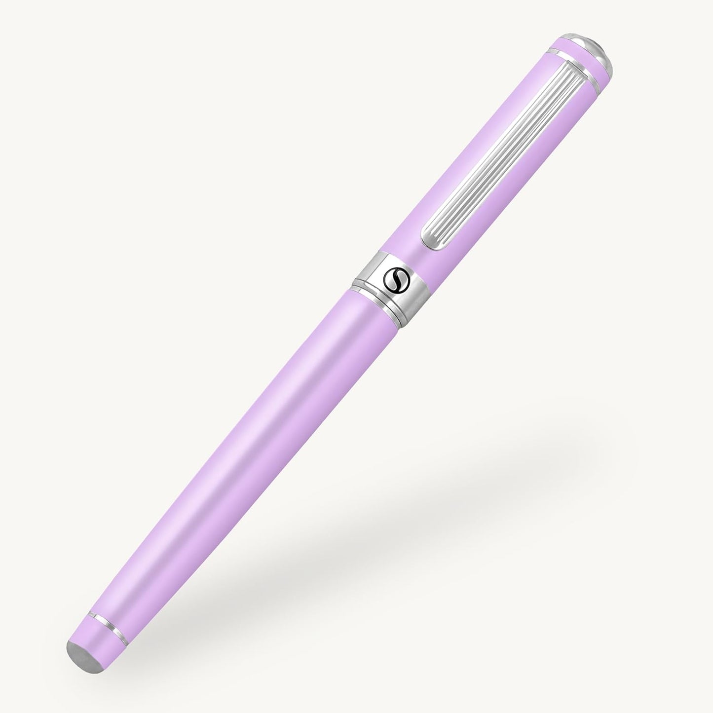 Scriveiner Lavender Rollerball Pen - Stunning Luxury Pen With Chrome Finish, Schmidt Ink Refill, Best Roller Ball Gift Set for Men & Women, Professional, Executive Office, Nice Pens