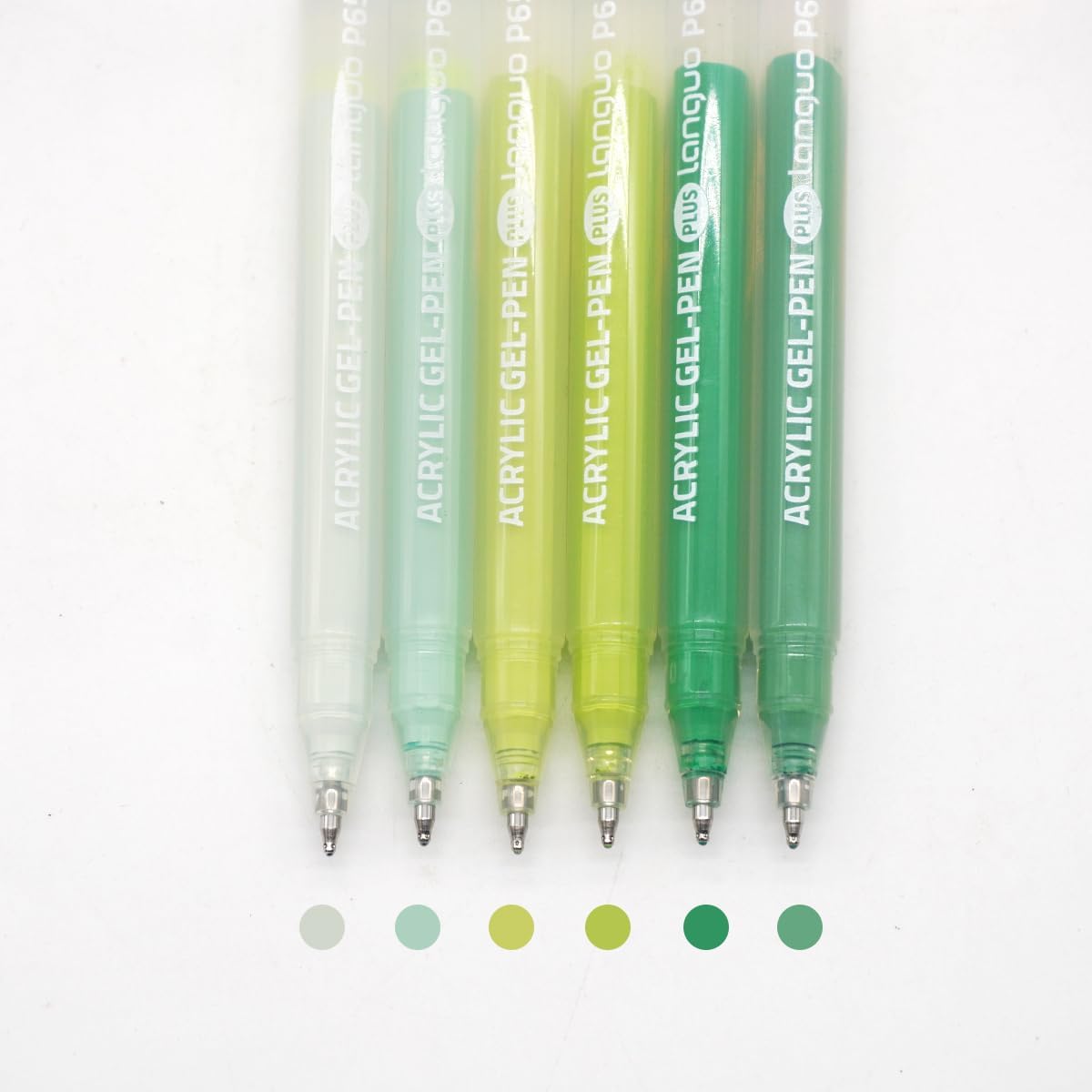 Acrylic Gel Pens for Coloring Books, Quick Dry 6 Pcs 1.0mm Fine Point Gel Marker Pen for Drawing, Journaling Art, School Supplies, Green-2