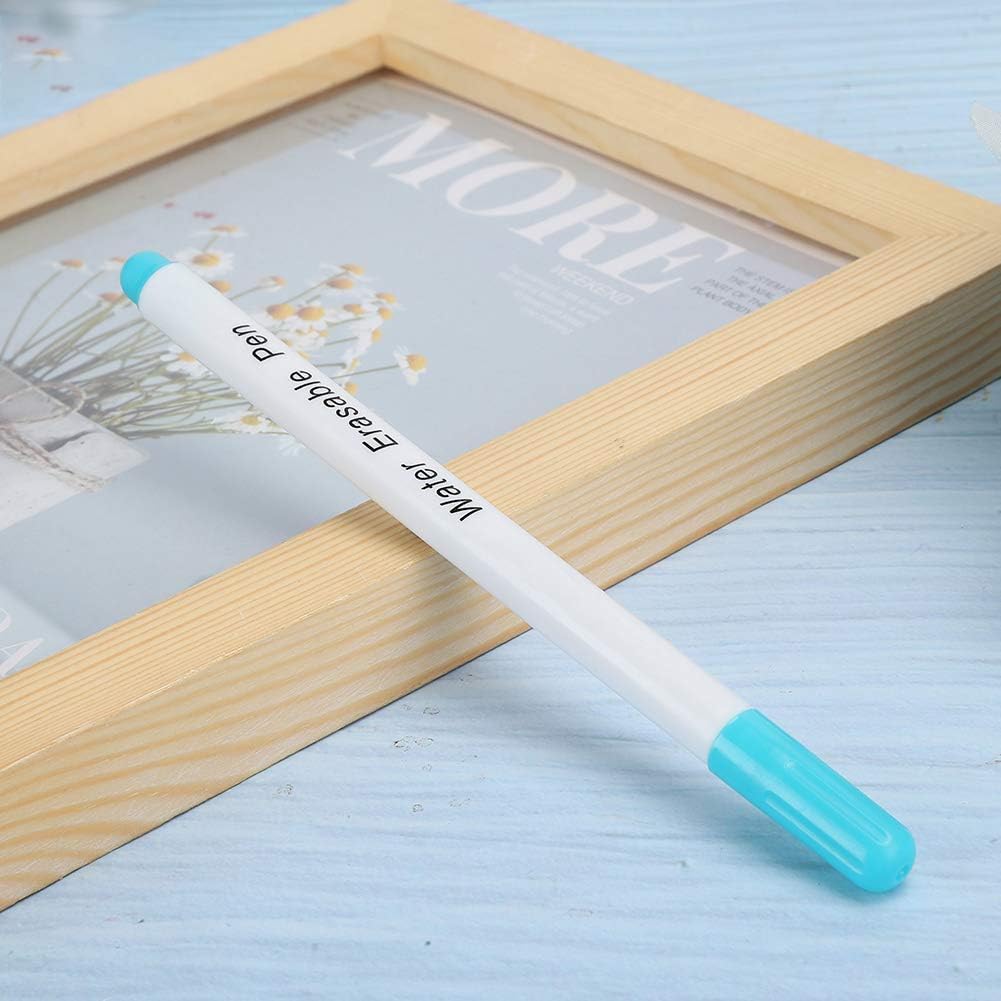 10Pcs Air Water Erasable Pen, Fabric Marker Temporary Marking Auto Vanishing Pen Air Erasable Pens Disappearing Ink Marking Pens for Cloth Marking and Tracing Tools(Single Head Blue)