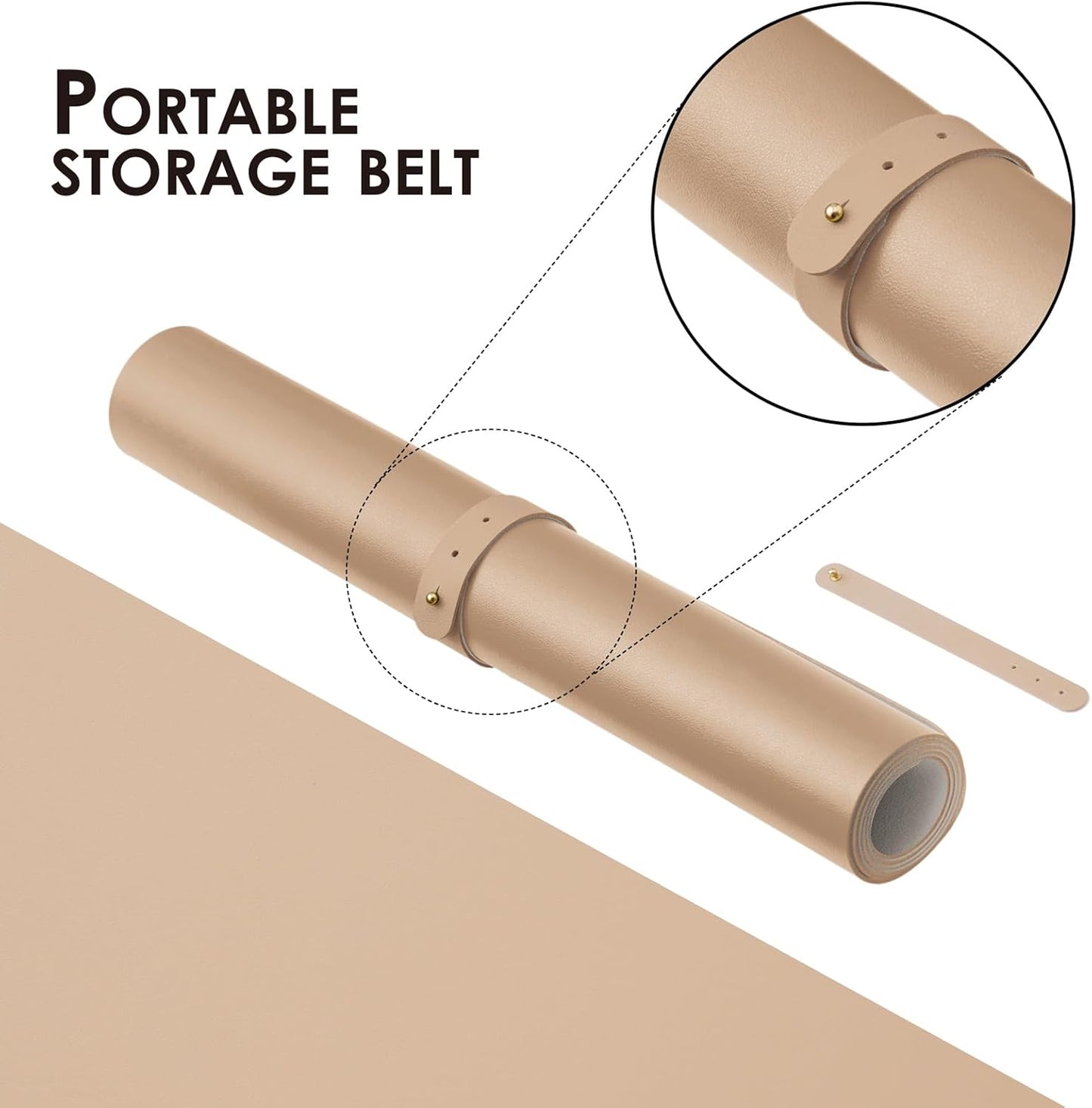 Leather Desk Mat - Non-Slip PU Desk Pad for Office and Home - Desk Organization and Accessories - Ideal for Large Mouse Pad and Desk Mats on Top of Desks (Apricot,31.5"x 15.7")