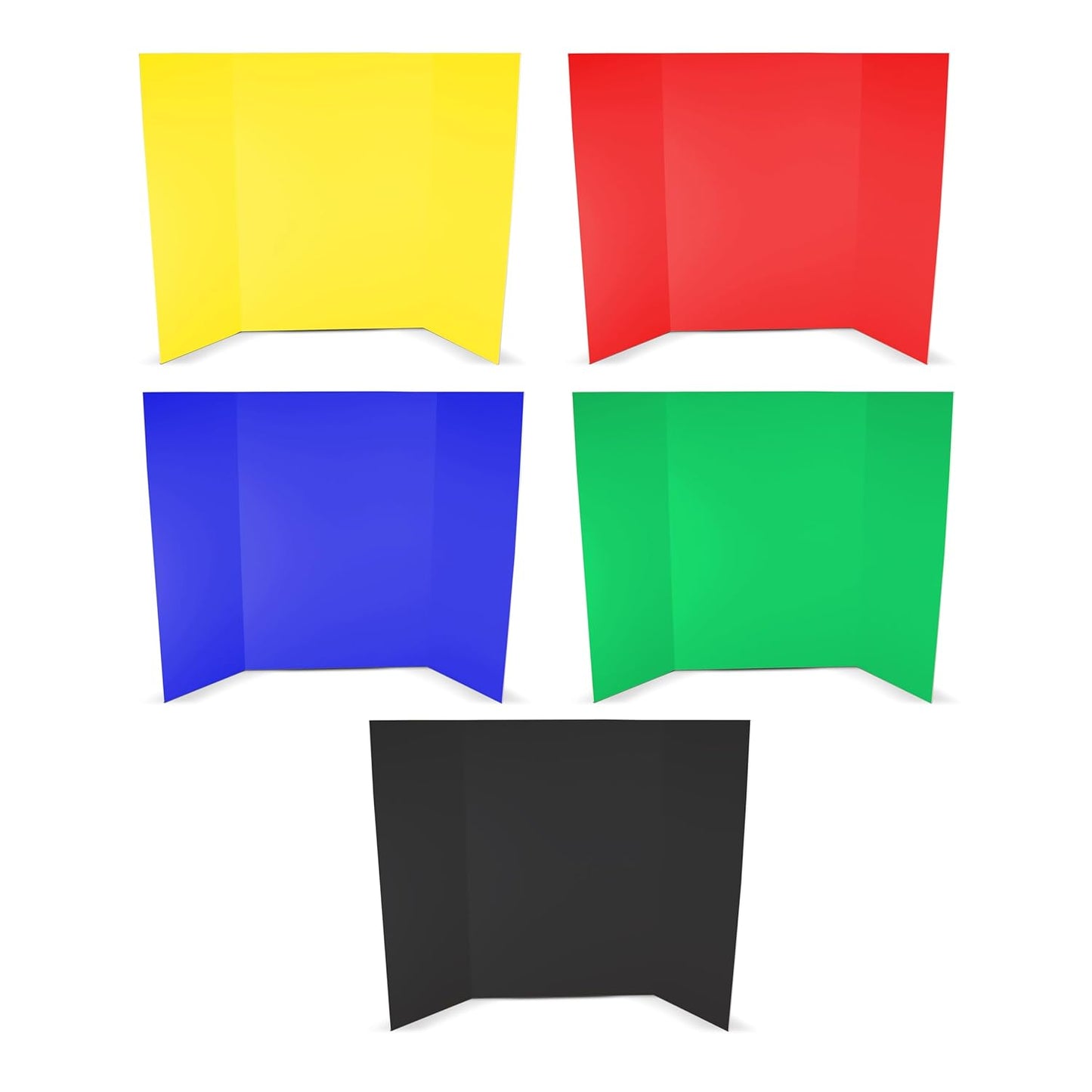Flipside Products 36” x 48” Foam Project Boards for Presentations, Science Fair, School Projects, Event Displays and Trifold Picture Board - Assorted Colors - 10 Pack