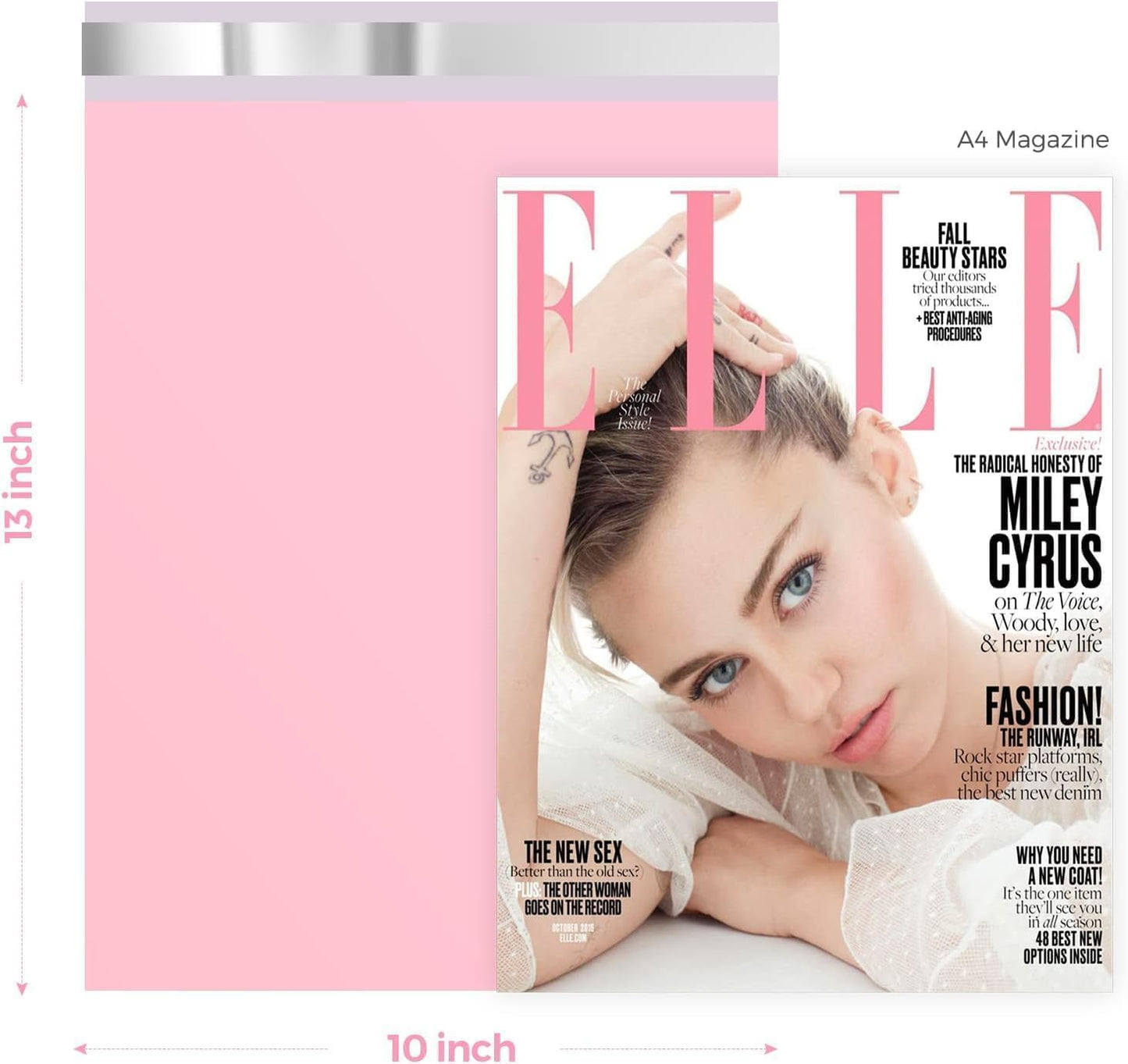 Fuxury Poly Mailers 10x13 Inch 500pc,Sturdy Shipping Bags for Clothes,Self Adhesive Mailing Shipping Envelopes,Waterproof Mailers Poly Bags,Colorful Packaging Bags for Small Business Pink