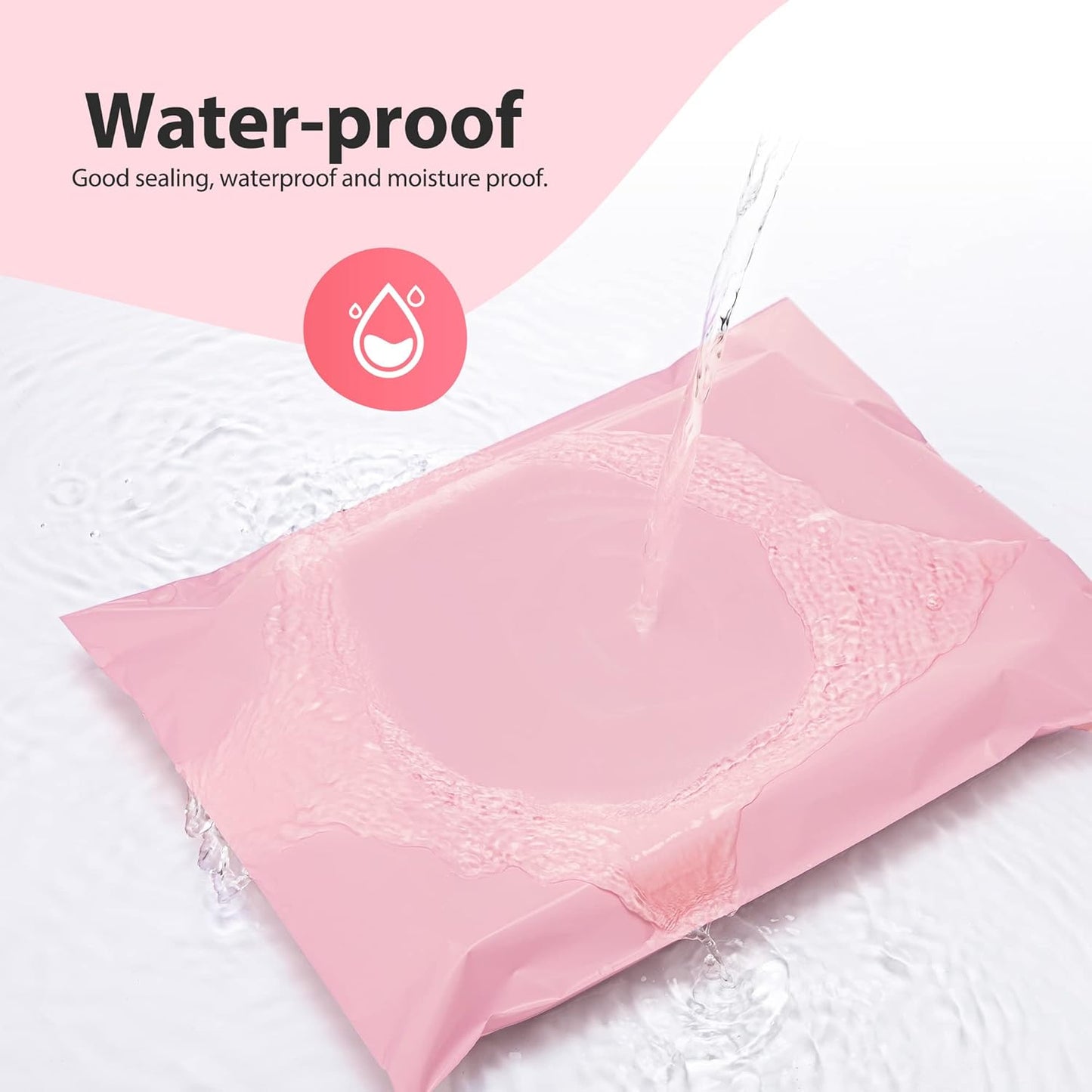 Fuxury Poly Mailers 12x15.5Inch 50 Pcs, Waterproof Shipping Bags for Clothing, Strong Adhesive Shipping Envelopes for Small Business, Self Seal Mailers Poly Bags Mailing Envelopes Light Pink