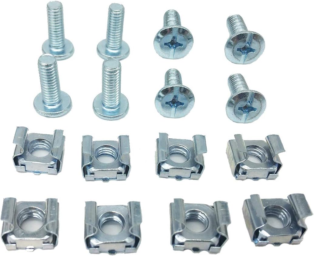 2 Pack 1U 12 Slot Horizontal Rack Mount Cable Management Organizer Plastic 19" Rack Mount with M6 Screws and Cage Nuts (PCMB12S2PC)