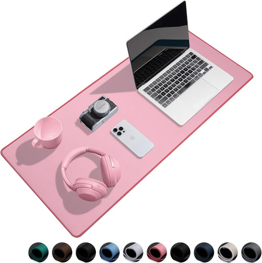 Waterproof Large Gaming Mouse Pad with Durable Stitched Edges, Non-Slip Rubber Base, Smooth Surface Mouse Mat Desk Pad for Home Office Gaming, 15.74"x35.43"x0.12", Dusty Rose