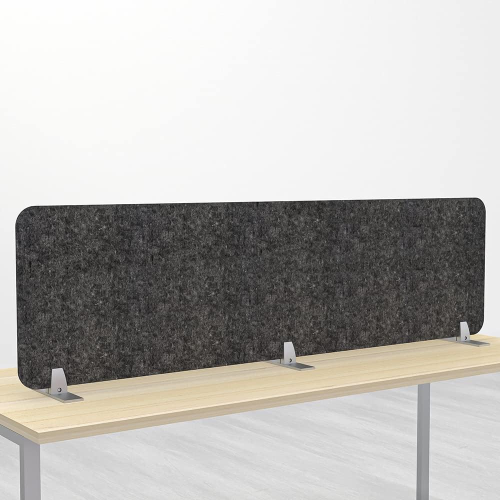 Freestanding Acoustic Desk Divider with Mount | Eco-Friendly Privacy Screen Panel | Noise Reducing Desk Partition | Tackboard Option & Easy to Install | Made from Recycled Plastic | Purple - 18" X 59"