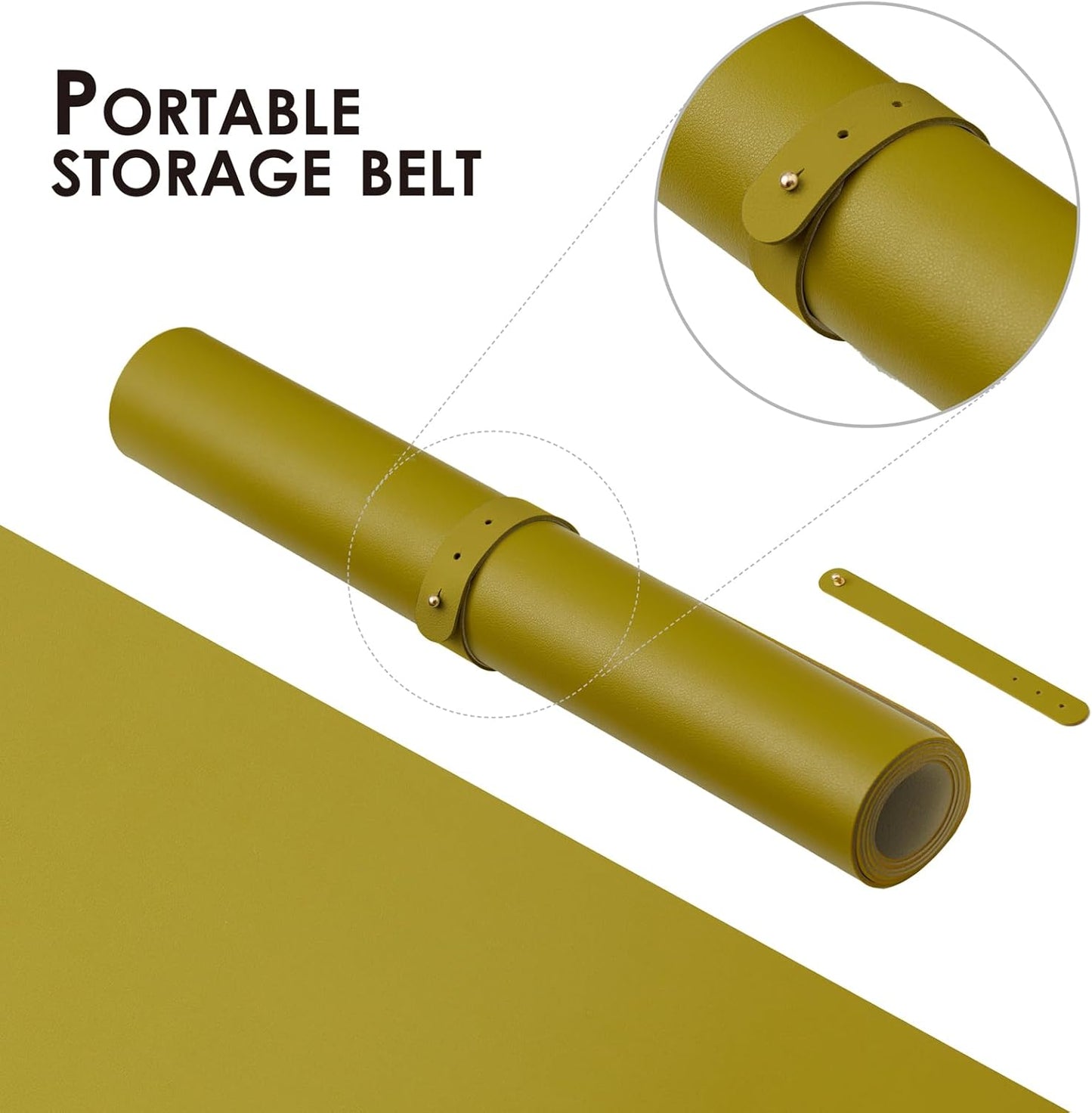 Leather Desk Mat - Non-Slip PU Pad for Home and Office - Ideal for Large Mouse Pad and Desk Mats (Olive Green, 36"x 17")