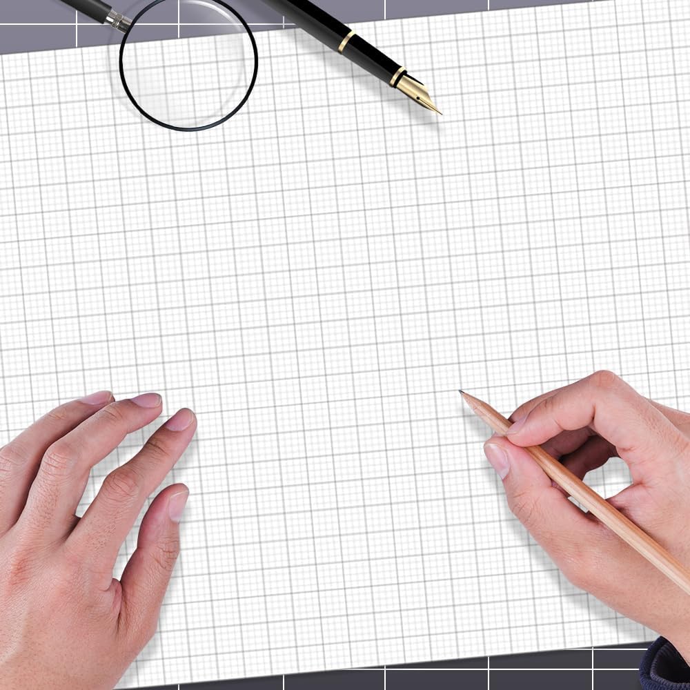 (2-Pack) Graph Paper Pad - 24" x 36" Large Graph Paper, 50 Sheets/100 Pages, 4"x4" Ruled Grid Paper for Engineer Architect Designer Mathematician Draftsmen Sketch House Commercial