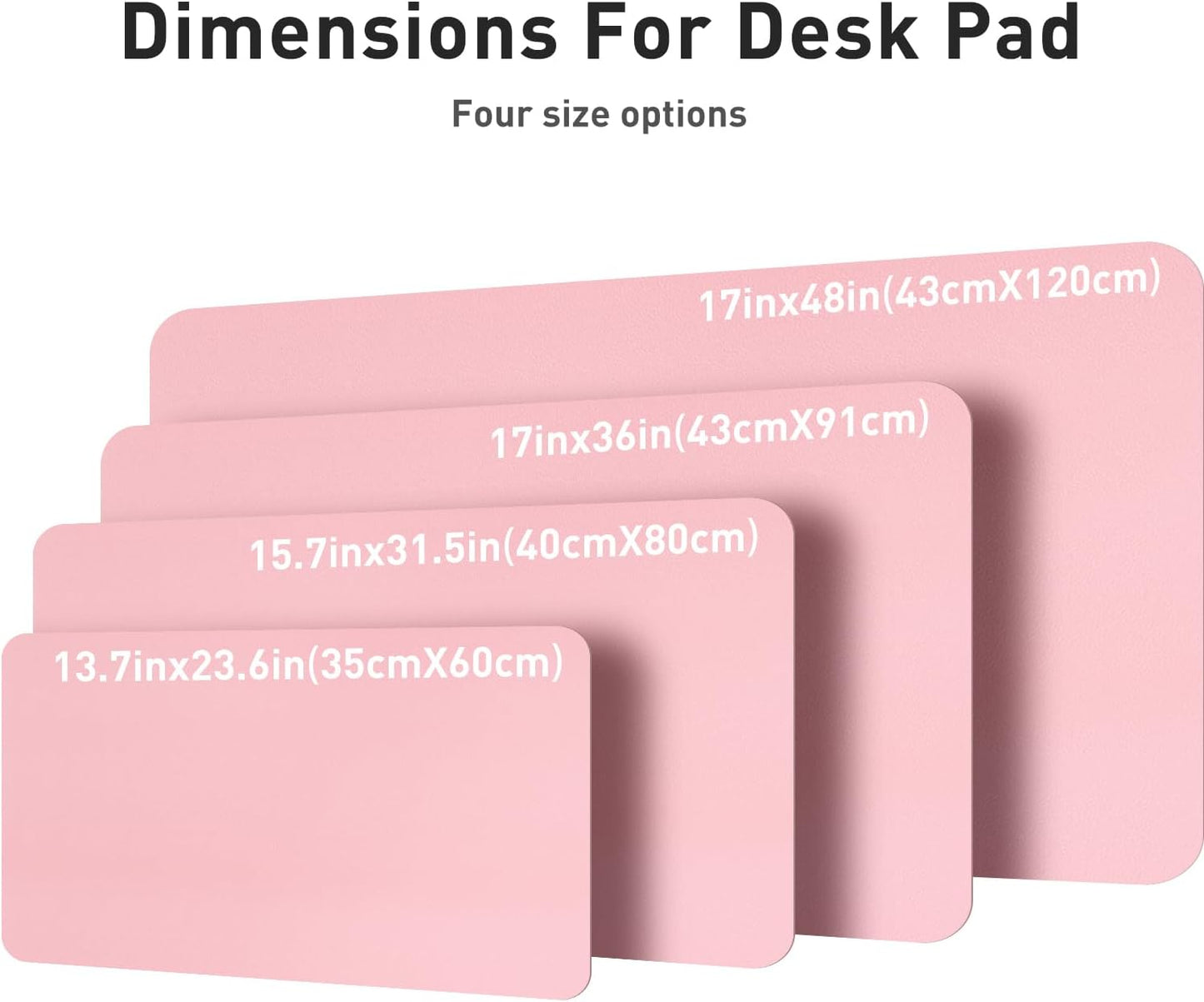 Aothia Leather Desk Pad Protector, Office Desk Mat, Large Mouse Pad, Non-Slip PU Leather Desk Blotter, Laptop Desk Pad, Waterproof Desk Writing Pad for Office and Home (48"x17", Fairy Pink)