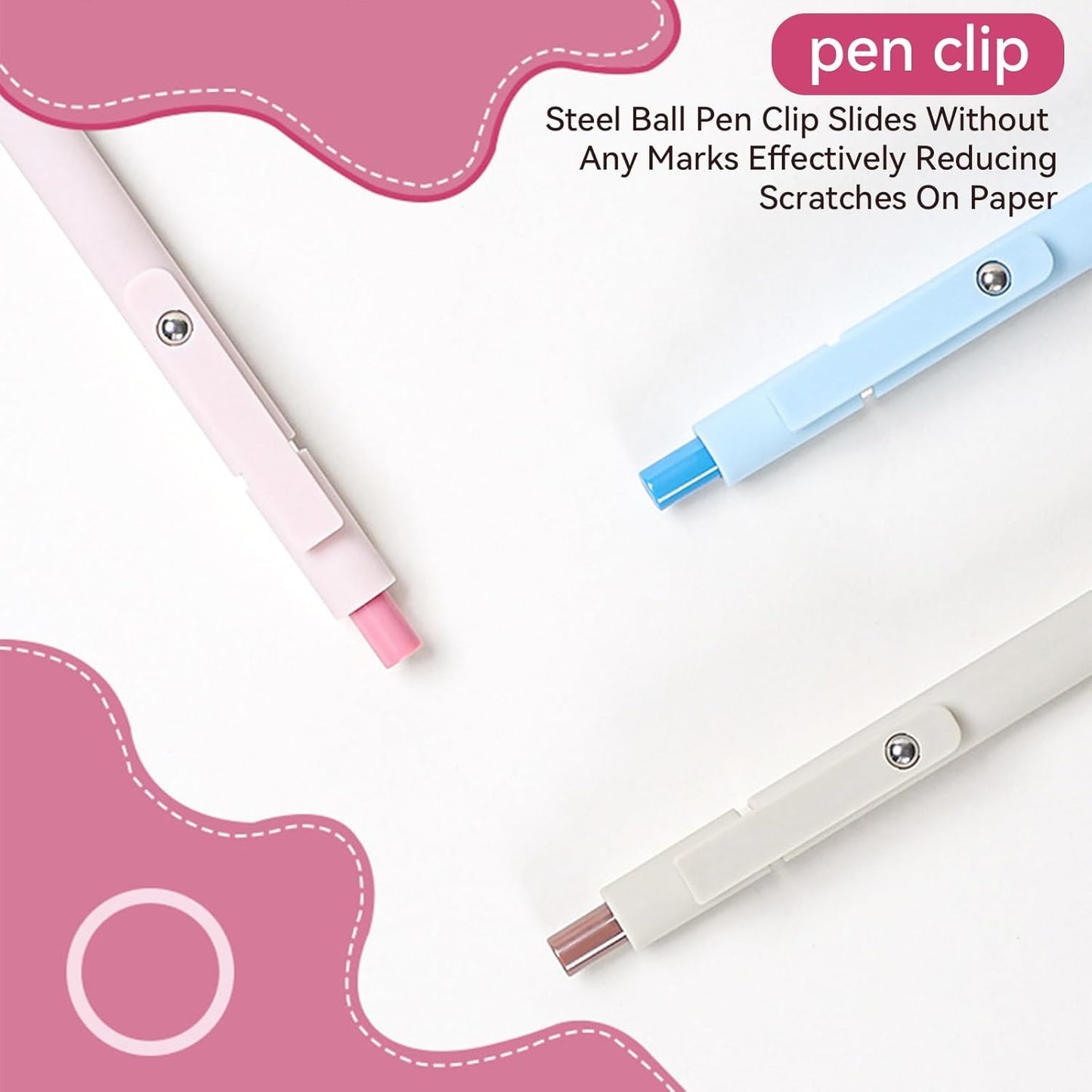 Gel Pens, 5Pcs 0.5mm Fine Point Pens With Smooth Wirting,Quick Dry Aesthetic Pens For Journaling, Ballpoint for Office School Supplies,Gifts for Women Men Student(Sugar)