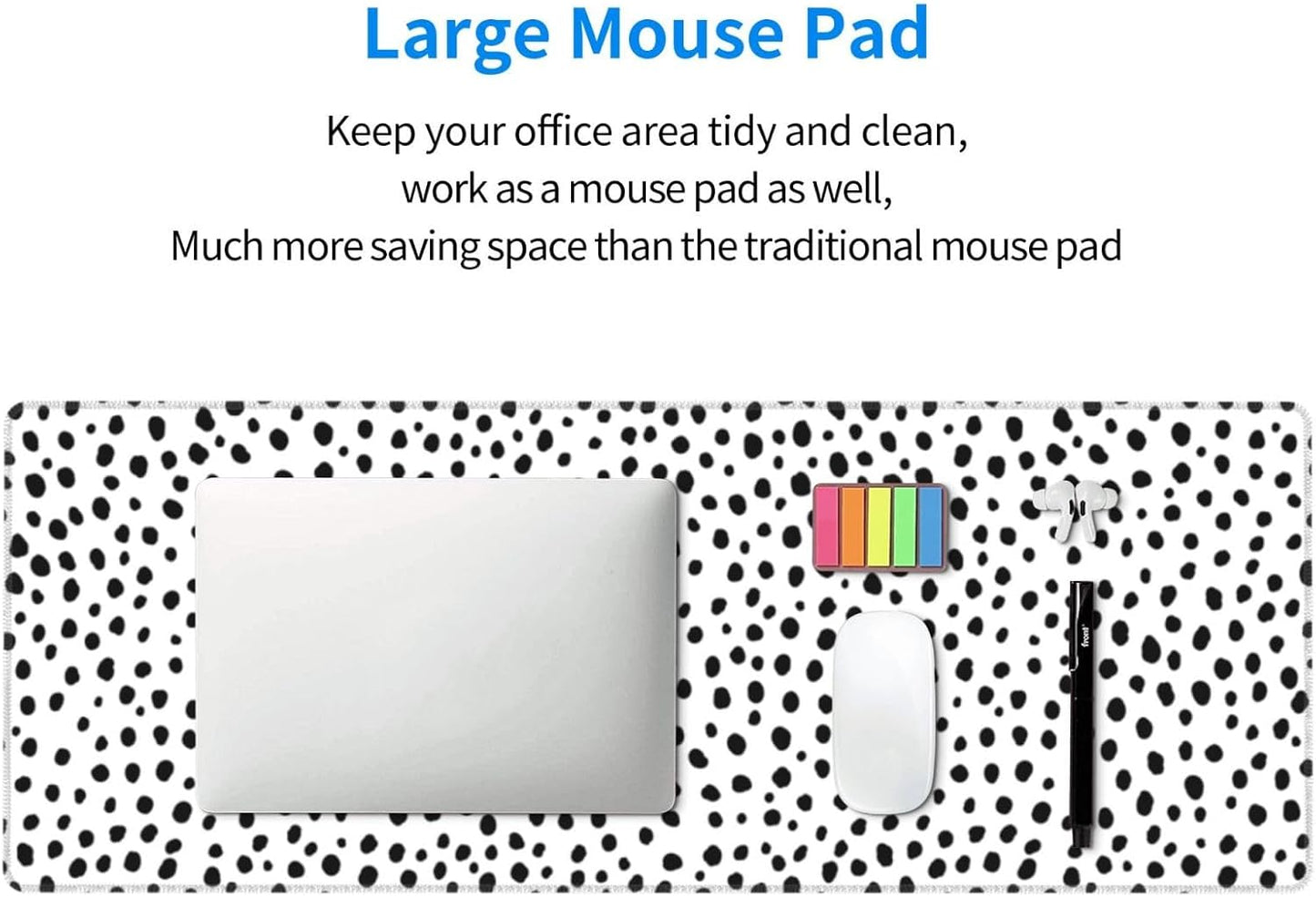 Extended Gaming Mouse Pad, Large Gaming Mouse Waterproof with Stitched Edges, Non-Slip Desktop Pad for Home and Office, Level Up Your 31.5x11.8 Inch… (Speckle Pattern)