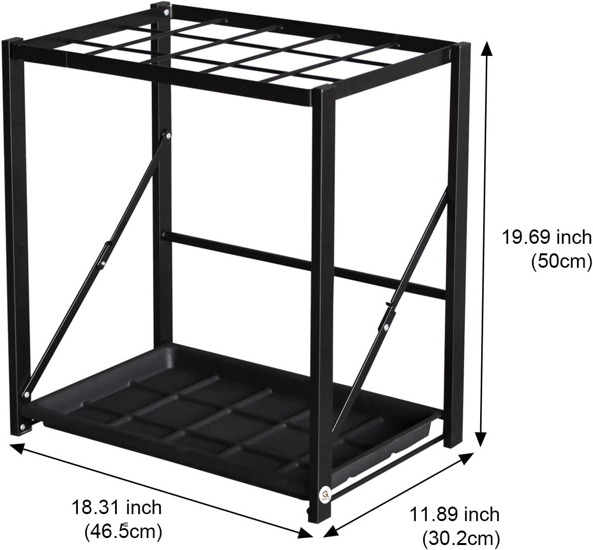 Folding Umbrella Storage Stand Rack Holder Organizer Free Standing Industrial Umbrella Rack for Entryway Home Commercial Office Hotel Entry Hallway Patio Décor with Removable Drip Tray